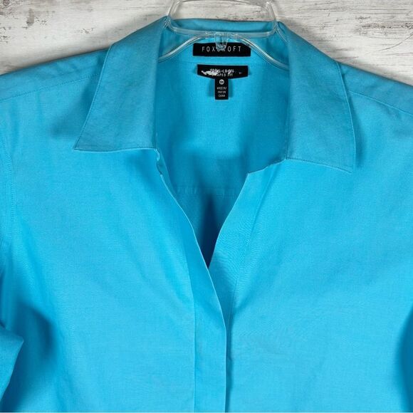 Foxcroft Cotton Womens Non-Iron Shaped Fit Size 18W Button Front 3/4 Sleeve - Picture 4 of 8